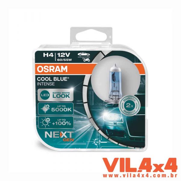 LÂMPADA H4 COOLBLUE INTENSE NEXT GEN 60/55W 12V OSRAM (O PAR)