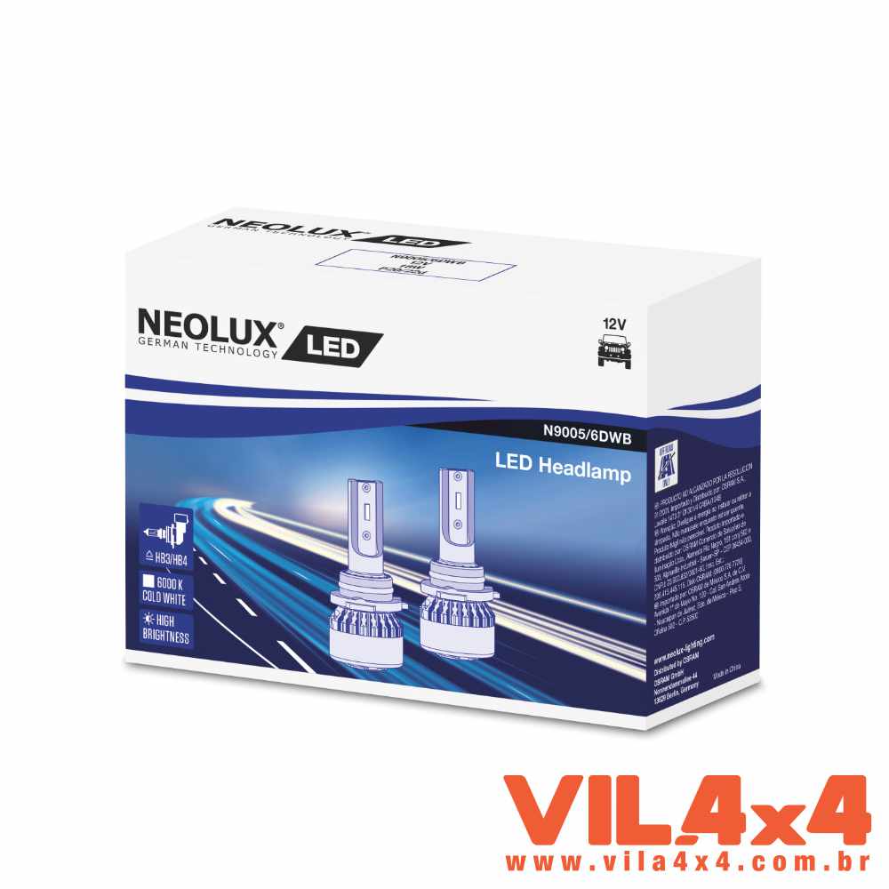 KIT LÂMPADA DE LED HB3/HB4 3D NEOLUX 18W 12V OSRAM